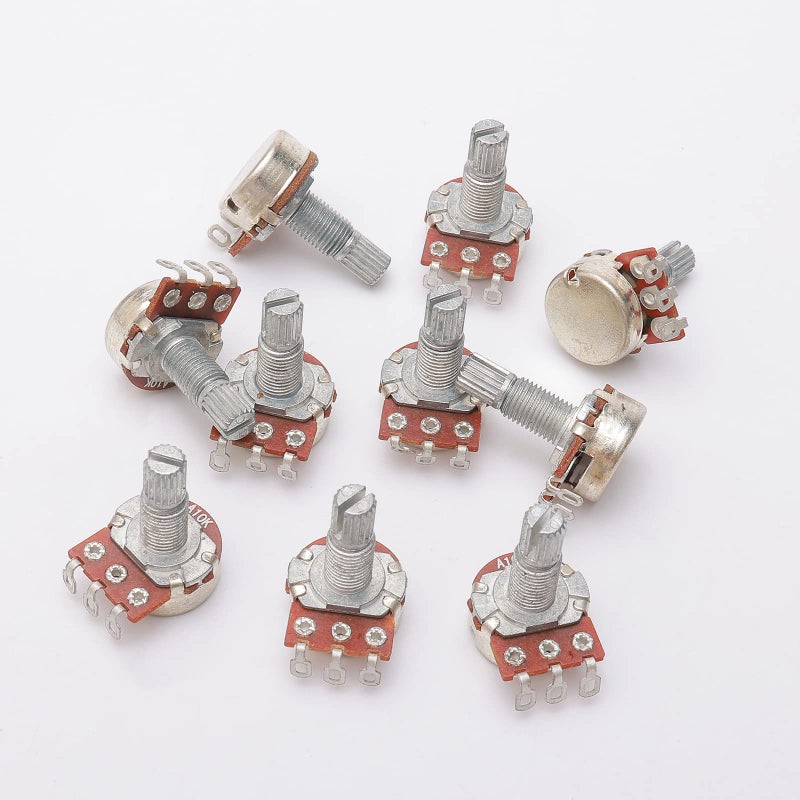 JIUWU DN A10k Ohm Mini Control Potentiometer for Electric Guitar Volume Pot (Pack of 10) - Image 5